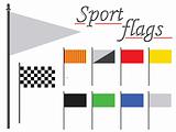 sport flags against white