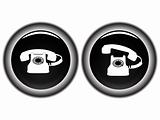 telephone black icons against white