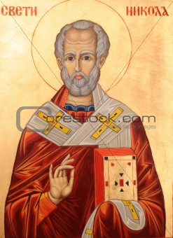 Saint Nicholas on golden background
