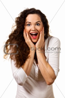 Beautiful young surprised woman