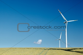 two wind turbines