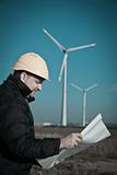 Technician Engineer in Wind Turbine Power Generator Station

