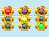 three different traffic lights