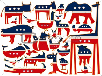 united states stylized animals