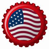 united states stylized flag on bottle cap