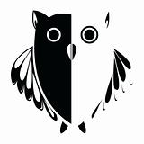 Vector stylized owl, background illustration