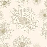 Hand drawn floral wallpaper with set of different flowers