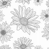 Hand drawn floral wallpaper with set of different flowers. 