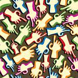 Finger pointing hands seamless pattern.