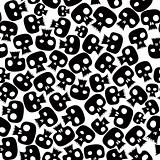Black skulls seamless pattern.