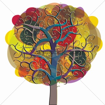 Multicolored tree icon.