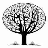 Graphic stylized tree icon.