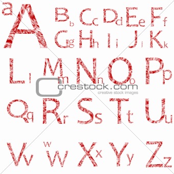 abstract alphabet isolated on white
