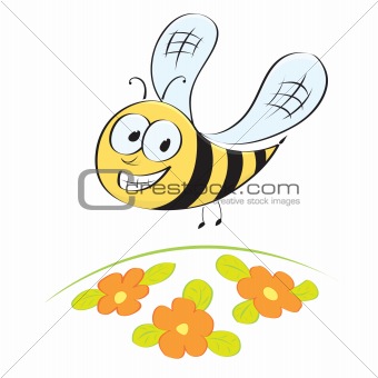 Cute little cartoon bee