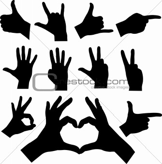 hands silhouettes