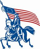 American revolutionary general riding horse Betsy Ross Flag
