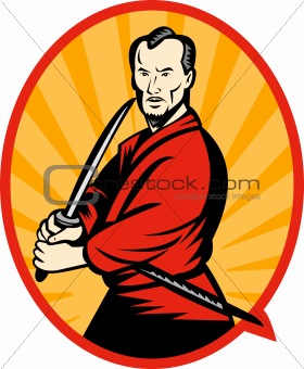 Samurai warrior with katana sword