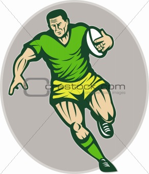 Rugby player running with ball