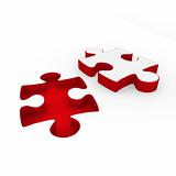 3d puzzle red white