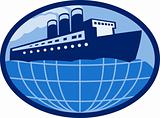 Ocean passenger  liner boat ship globe 
