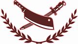 butcher's knife and blade sharpener 