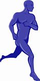 Purple human male running jogging