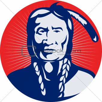 native american indian chief facing front 