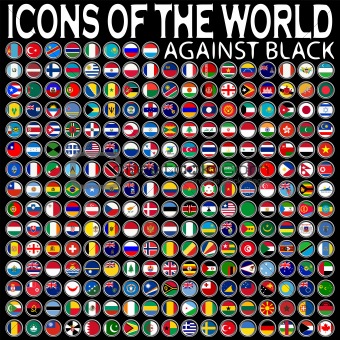 icons of the world against black