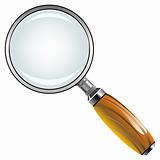 magnifying glass with wooden handle