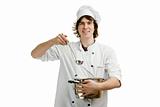 Chef with ladle and pan