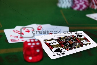 dice with the blackjack in the pack