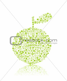 go green eco pattern on apple silhouette