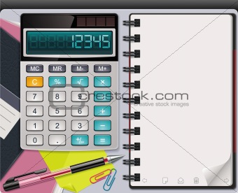 Vector calculator with notepad template