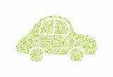 go green eco pattern on car silhouette