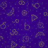 seamless pattern with starry silhouette of fruits