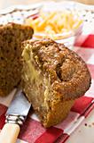 Banana and carrot bran muffins with cheese