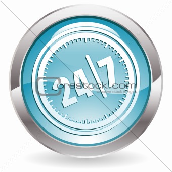 Gloss Button with twenty four hours by seven days