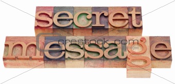 secret message in letterpress type