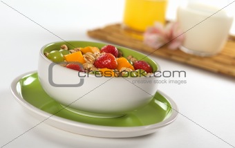 Fruit Salad with Puffed Wheat Cereal