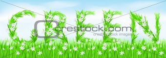 Eco-Style Grass Letters.