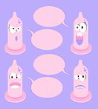4 funny cartoon condom talking bubble speech