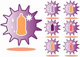 Condom icons emblem tag for web site and presentations