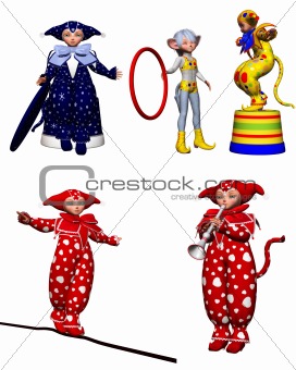 harlequin clowns