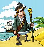 Cartoon pirate on a beach