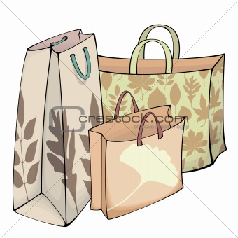 Shopping bags with autumn motif