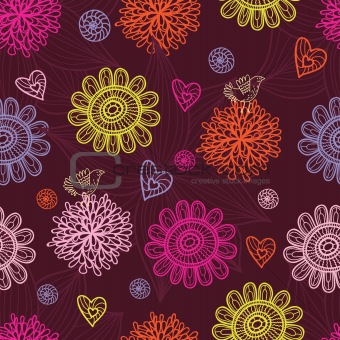 Floral seamless pattern in vector