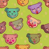 Cartoon seamless pattern made of funny bears