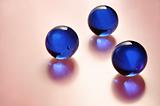 Dark blue glass spheres with reflection