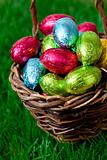 Easter eggs in a basket