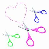 vector colorful scissors on a white background
